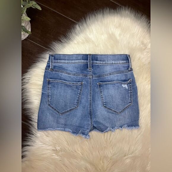 Mudd High rise shortie distressed denim shorts sz 3 - Picture 4 of 7